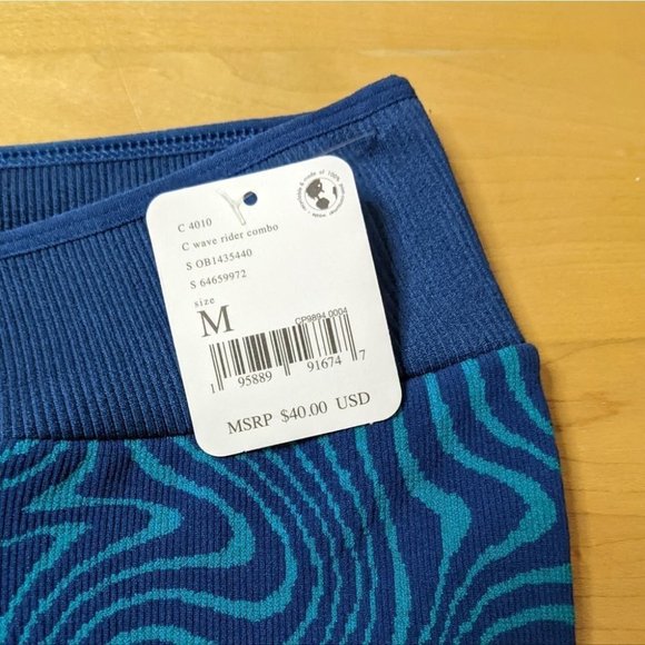 NEW FREE PEOPLE Throw Jacquard Biker Shorts Blue Medium II @V - Picture 5 of 11